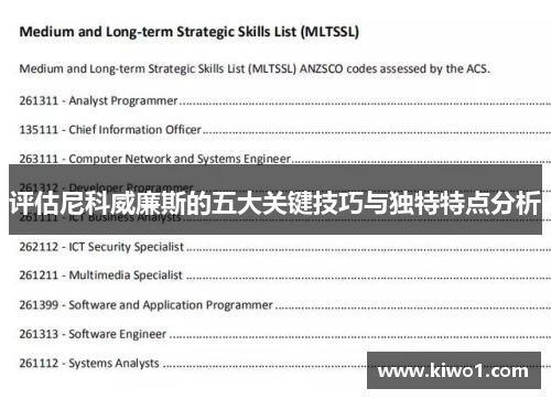 评估尼科威廉斯的五大关键技巧与独特特点分析